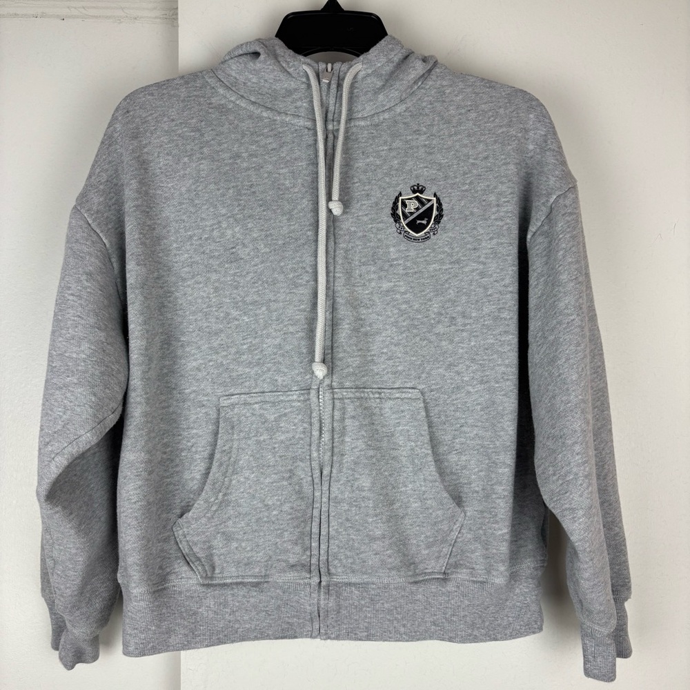 PINK Victoria's Secret Heather Gray Zip-Up Hoodie